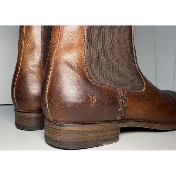 Frye Melissa Chelsea Boots in Brown Leather Size 7.5 Classic Rustic-Chic Rugged - Picture 10 of 13